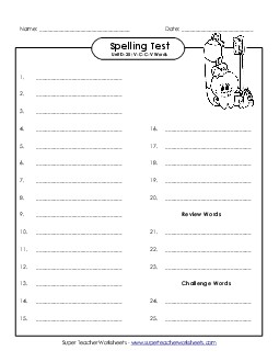 Spelling Test (D-25) Spelling D Worksheet