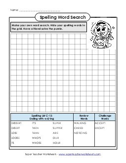 Make-a-Search (C-14) Spelling C Worksheet