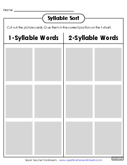 Syllable Sort: Halloween Syllables Worksheet