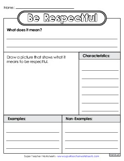 Be Respectful Worksheet (Blank Anchor Chart) Teachingtools Worksheet