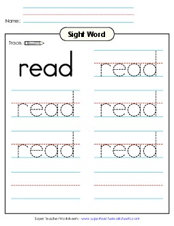 Trace the Word: Read Sight Words Individual Worksheet