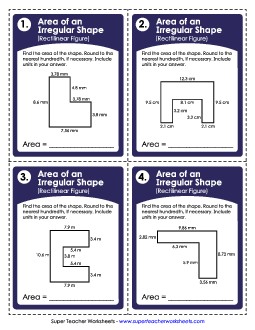 Area of an Irregular Shape (Advanced) Worksheet