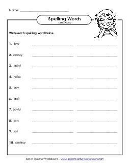 Write Twice (C-7) Spelling C Worksheet