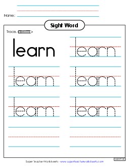 Trace the Word: Learn Sight Words Individual Worksheet