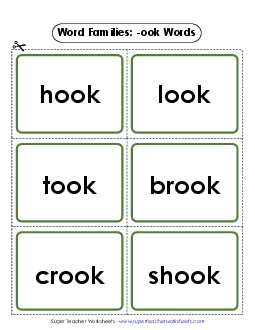 Flashcards (-ook) Word Families Worksheet