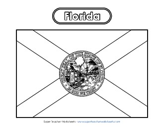 Florida Flag Coloring Page States Individual Worksheet