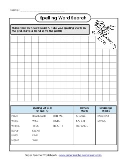 Make-a-Search (C-3) Spelling C Worksheet