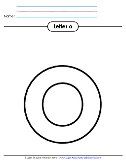 Outline - Lowercase o Alphabet Worksheet