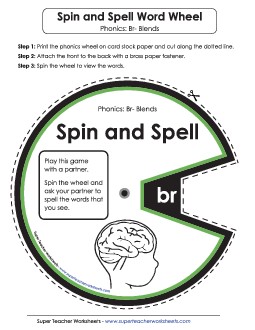 Word Wheel (Br- Blends) Phonics Blends Worksheet