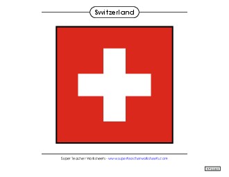 Switzerland Flag (Full Color) Worksheet