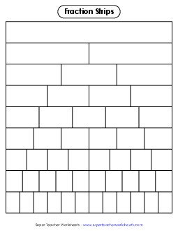 Fraction Strips (Blank) Fractions Worksheet