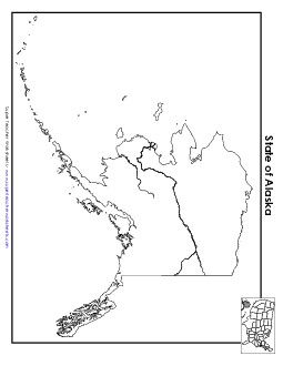 Blank Alaska Map (No Bordering States) State Maps Worksheet