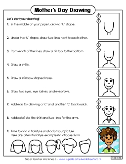 Mother\'s Day Drawing Mothers Day Worksheet