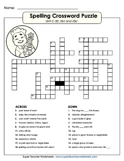 Crossword Puzzle (C-20)  Spelling C Worksheet