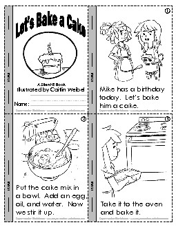 Mini-Book: Let\'s Bake a Cake Minibooks Worksheet