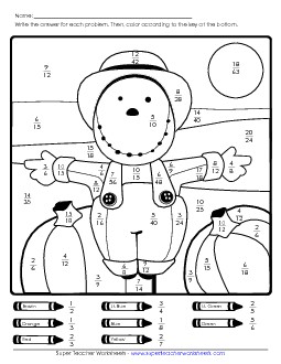 Simplifying Fractions: Scarecrow Worksheet