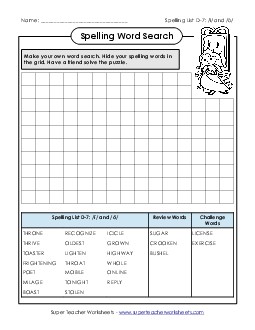 Make-a-Search (D-7) Spelling D Worksheet