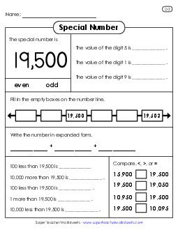 Special Number 19,500 Worksheet