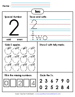 Special Number: Two Counting Worksheet