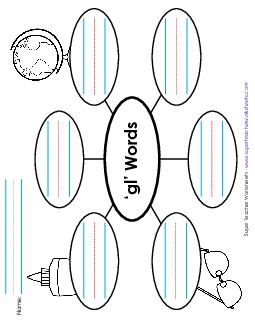 Word Web (Gl- Words) Phonics Blends Worksheet