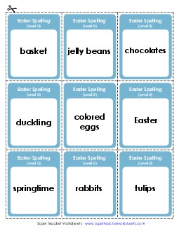 Flashcards (D-Easter)  Spelling D Worksheet