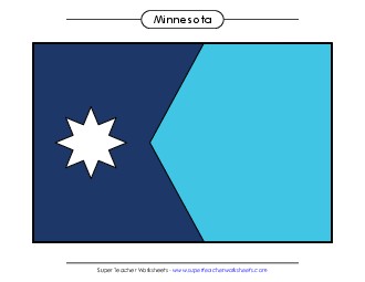 Minnesota State Flag (Full-Color Version) States Individual Worksheet