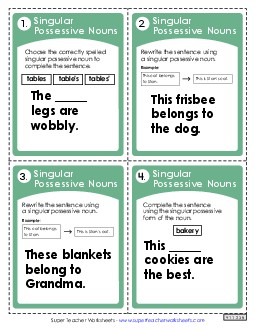 Nouns: Singular Possessive  Worksheet