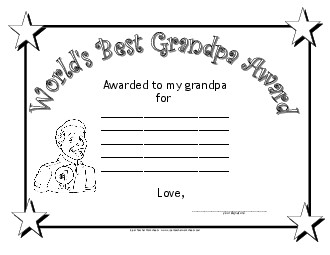 Best Grandpa Award Awards Worksheet