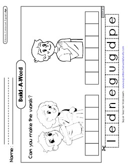 Build-A-Word: Nudge and Pledge Phonics Trigraphs Worksheet