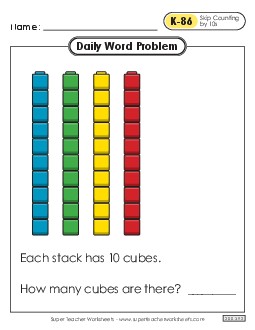 Daily Word Problems  K-86 through K-90 Worksheet