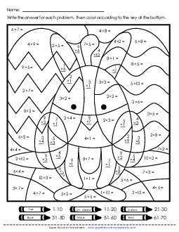 Triple Mystery Pic: Basic Multiplication Bunny, Chick, or Egg Mystery Picture Worksheet