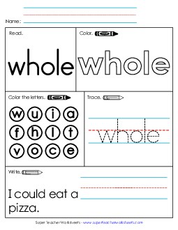 New Worksheet 1: Whole Worksheet