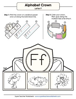 Crown: Letter F Alphabet Worksheet