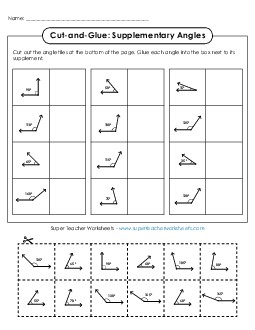 Supplementary Angles: Cut-and-Glue Worksheet