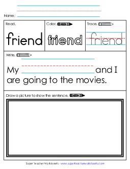 New Worksheet 3: Friend Worksheet