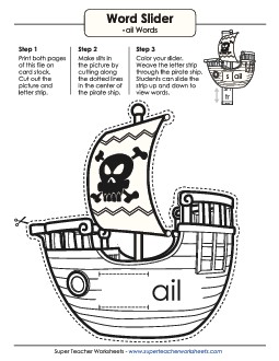 Word Slider (-ail Words) Word Families Worksheet