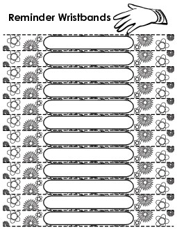 Reminder Wristbands: Spring Flowers Worksheet