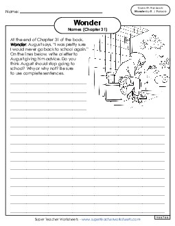 Writing Prompt (Names)  Book Wonder Worksheet