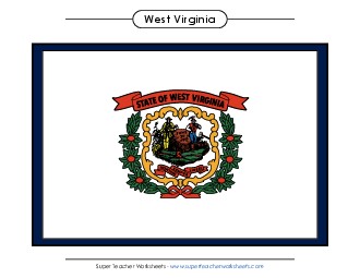 West Virginia State Flag (Full-Color Version) States Individual Worksheet