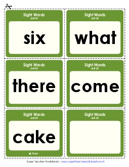 Flashcards (Unit 20) Sight Words Worksheet