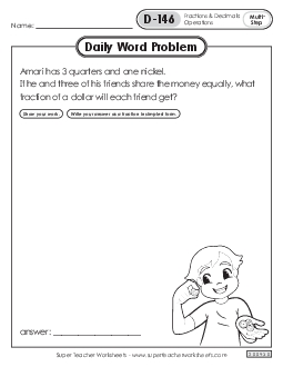 Daily Word Problems  D-146 through D-150 Worksheet