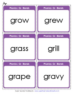 Flashcards Phonics Blends Worksheet