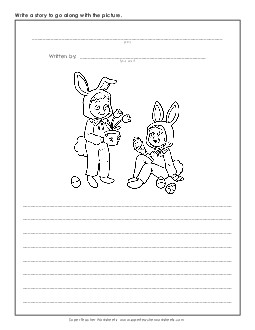 Story Picture: Easter Dress-Up Worksheet