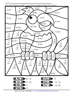 Mystery Picture: Parrot Addition Worksheet