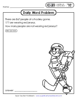 Daily Word Problems C-21 through C-25 Worksheet