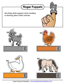 Farm Finger Puppets Worksheet