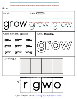 Worksheet 2: Grow Free Sight Words Individual Worksheet