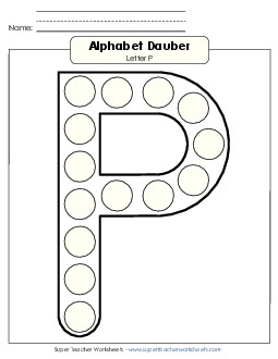 Letter P - Dabber Alphabet Worksheet