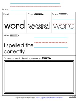 Worksheet 3: Word Free Sight Words Individual Worksheet