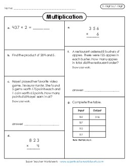 Variety Worksheet Multiplication Worksheet